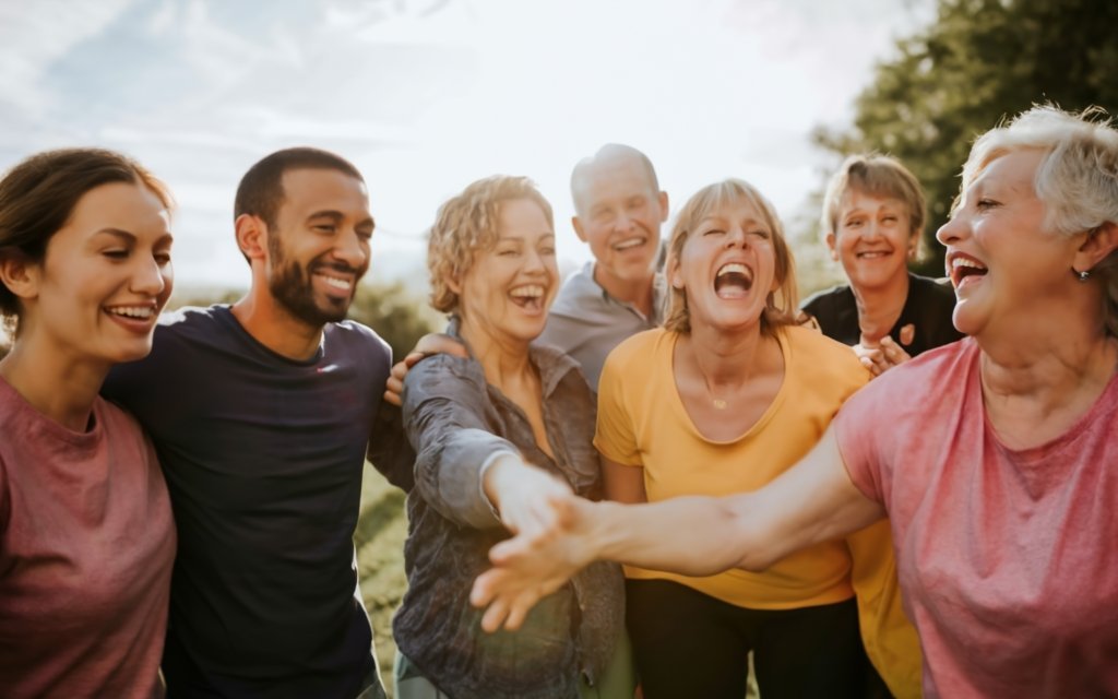 Group Of Peopl Enjoying Laughing
