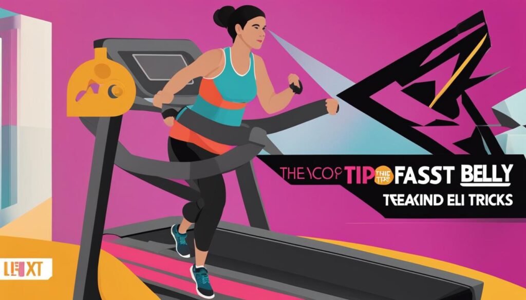 Shed Belly Fat Fast: Proven Tips & Tricks a person running on a treadmill, sweating and with a determined expression on their face.