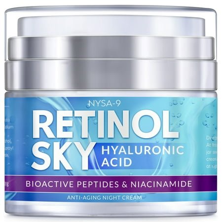 Nysa-9 Retinol Sky Anti-Aging Face Night Cream w/ Hyaluronic Acid Face Moisturizer, 1.7 oz for Day or Night
